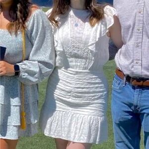 Chelsea & Violet White Ruffle Mini Dress